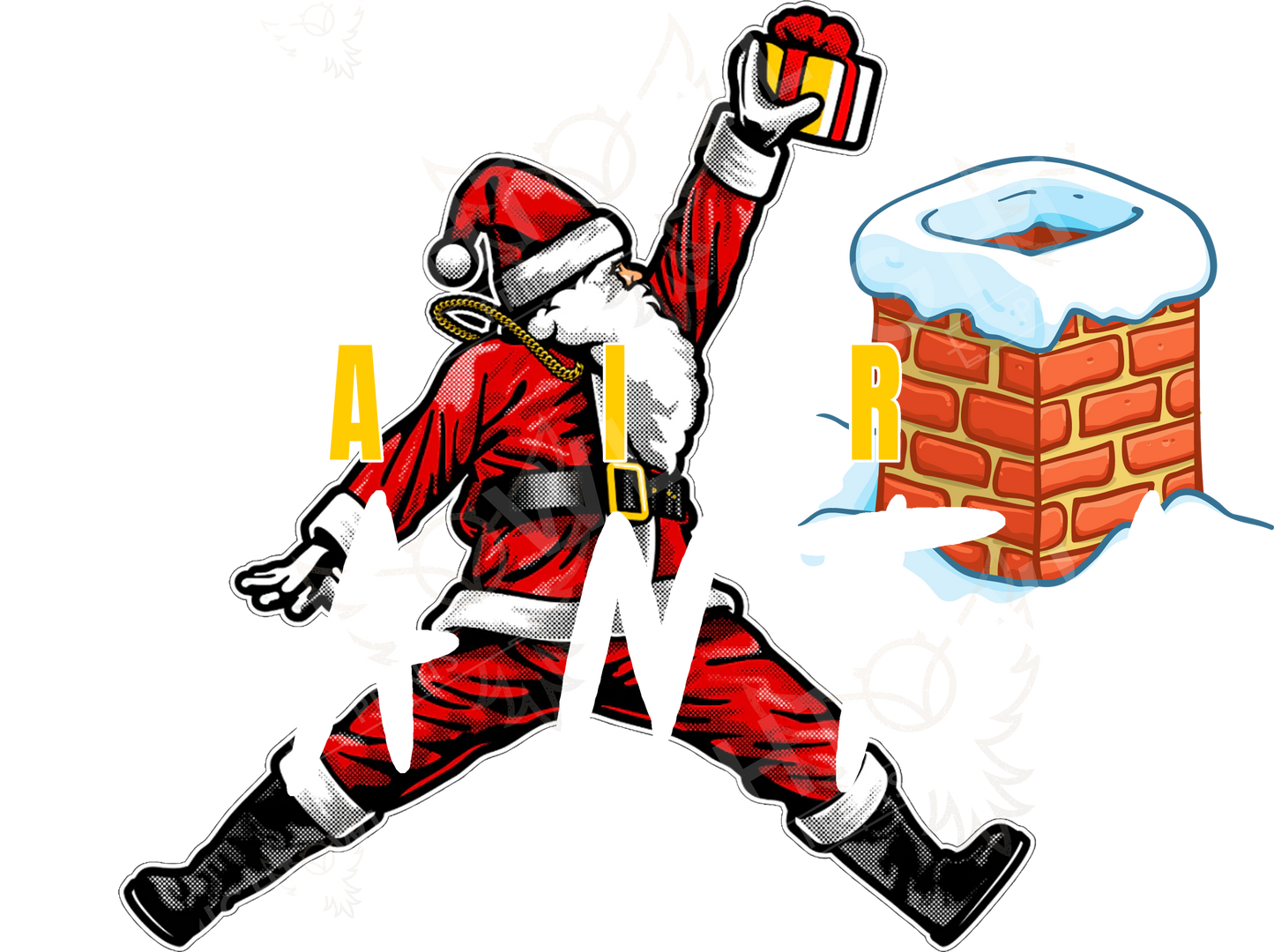 Digital Download file PNG. Air Santa. 300 DPI. Print ready file.