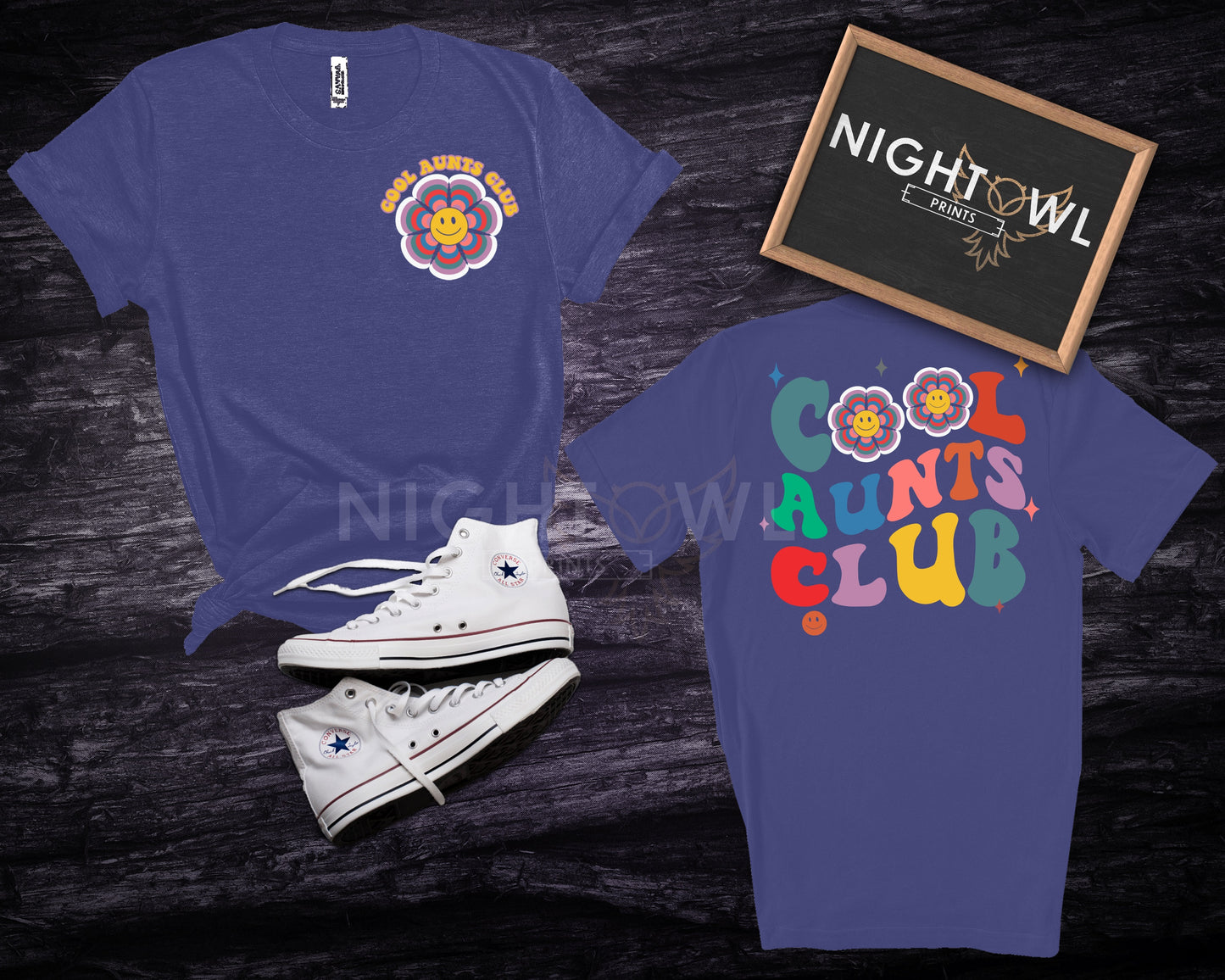 Digital Download file PNG. File Cool Aunts Club Flower and Pocket. 300 DPI. Print ready file.