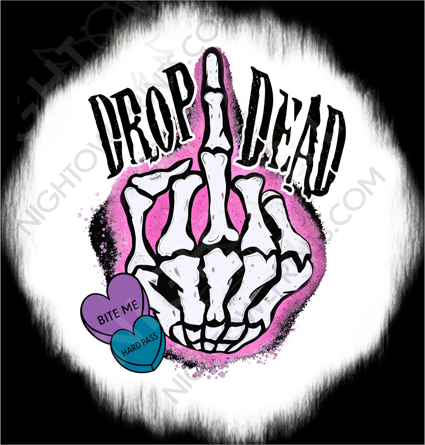 Digital Download file PNG. Drop Dead Hearts. 300 DPI. Print ready file.