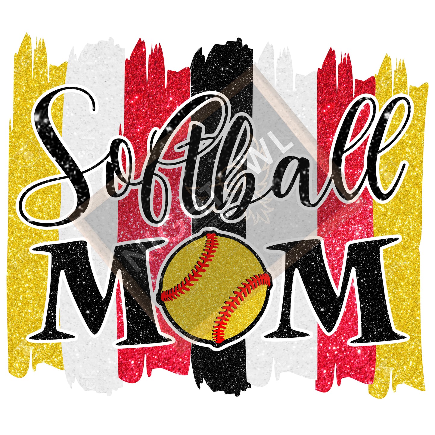 Softball Mom Brushstroke DTF Transfer.