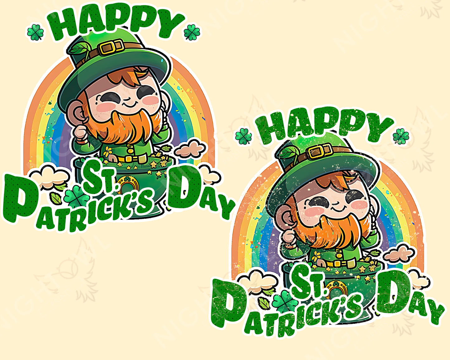 Digital Download file PNG. St. Patricks Happy Leprechaun. 300 DPI. Print ready file.