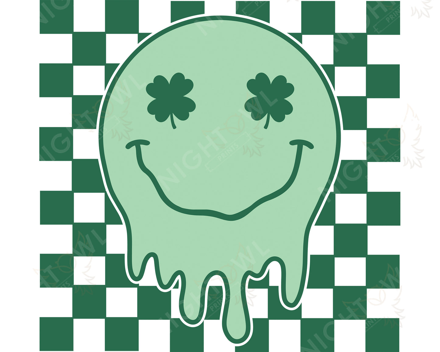 Smile Checkered St Patty DTF Transfer.