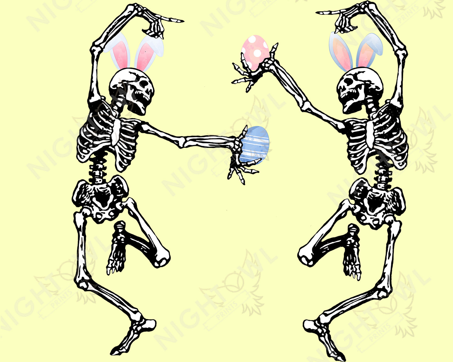 Digital Download file PNG. Easter Egg Dancing Skeleton . 300 DPI. Print ready file.