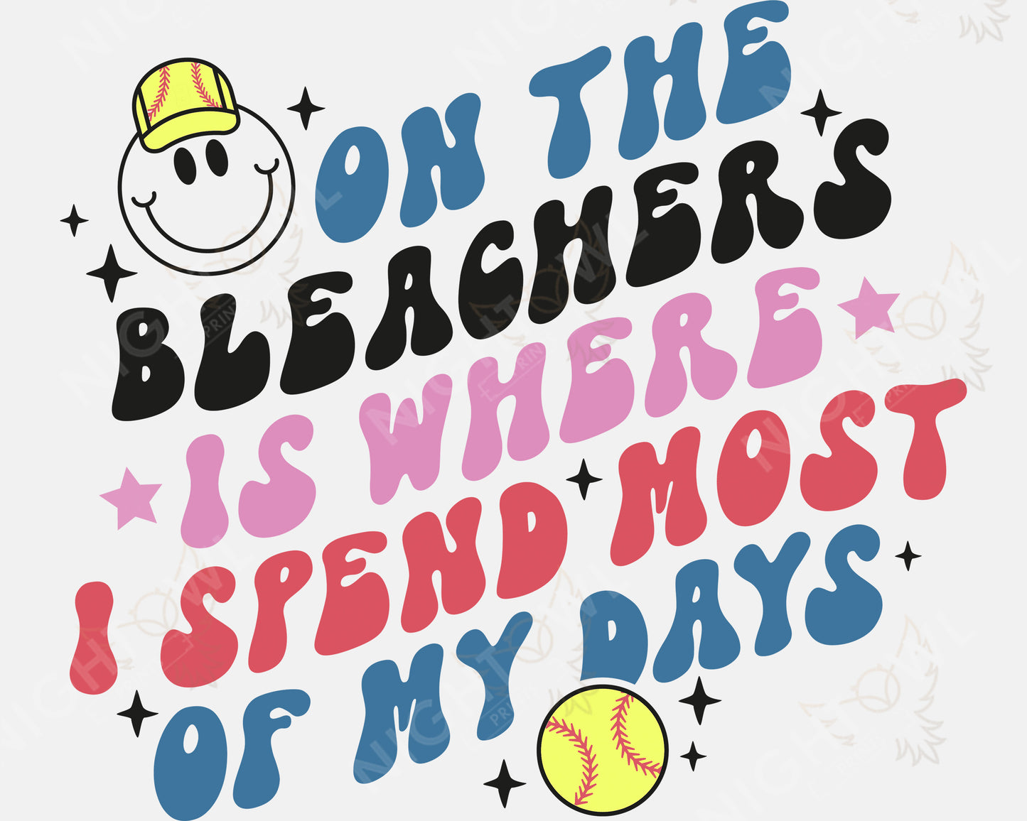 On the bleachers softball DTF Transfer.