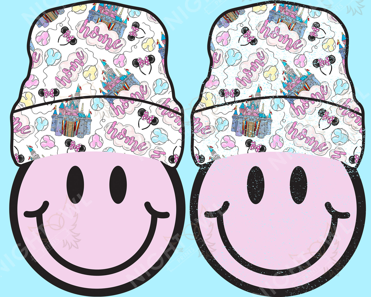 Smile Beanie magic Pattern DTF Transfer.