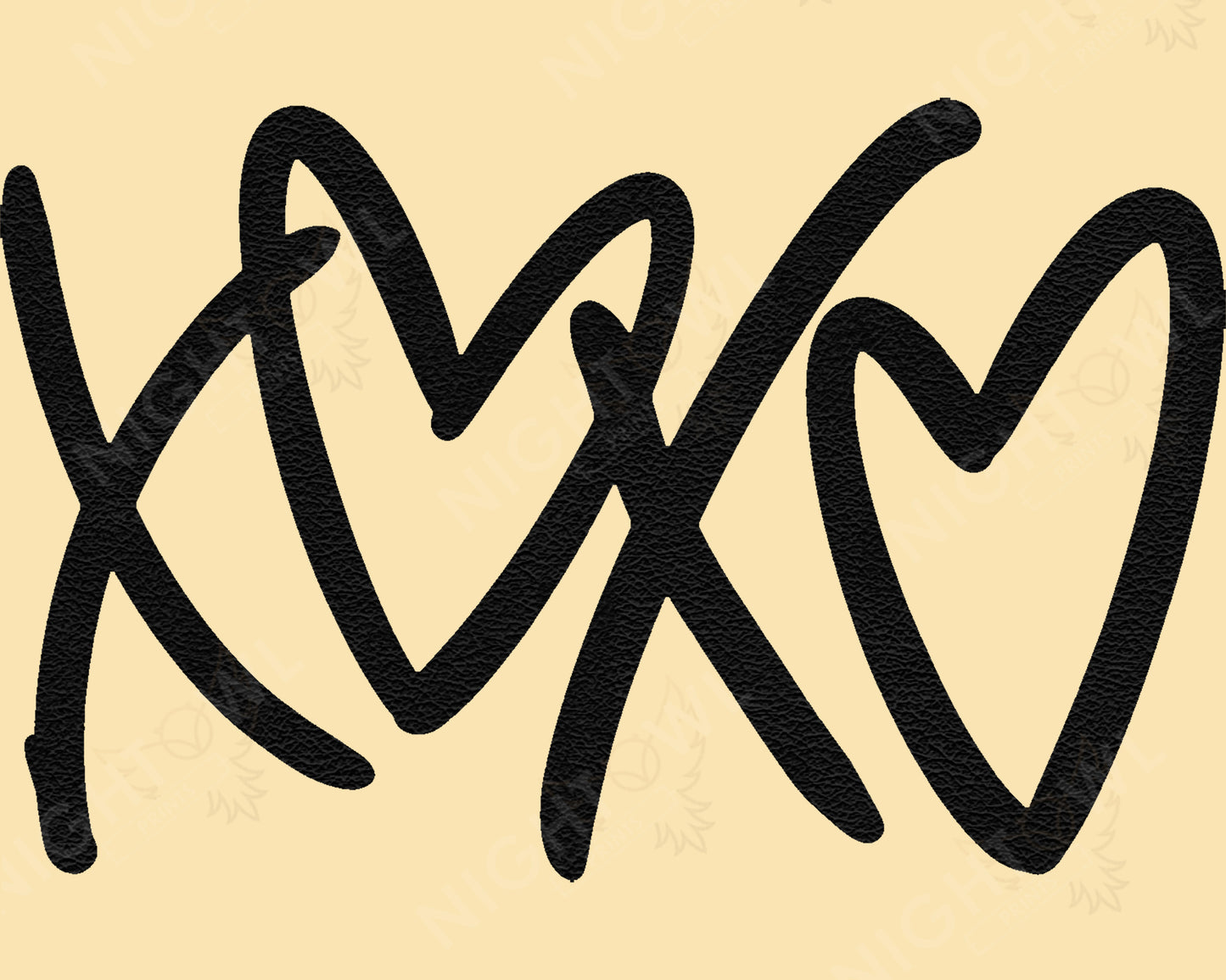 XoXo leather look DTF Transfer.