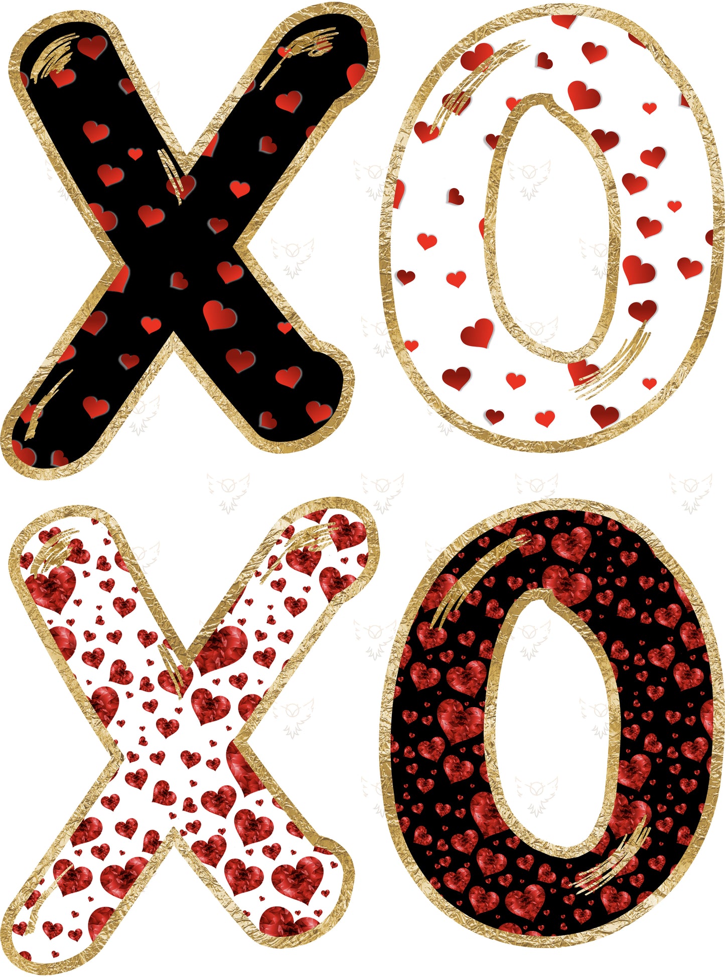 XOXO Red / Black DTF Transfer.