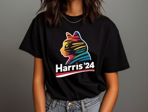 Kamala 24 colorful cat tee