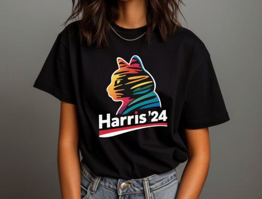 Kamala 24 colorful cat tee