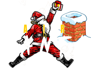 Digital Download file PNG. Air Santa.  300 DPI.  Print ready file.