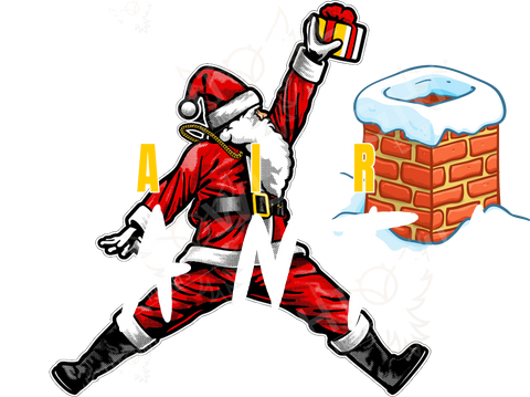Digital Download file PNG. Air Santa.  300 DPI.  Print ready file.