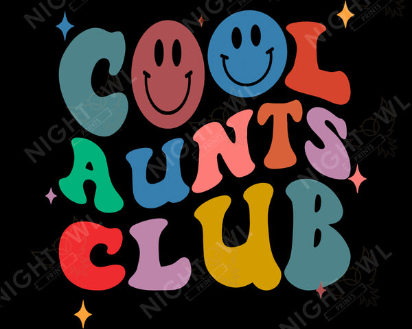 Cool Aunts Club and Pocket DTF Transfer.