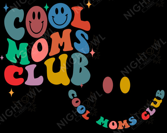 Digital Download file PNG. File Cool Moms Club and Pocket. 300 DPI.  Print ready file.