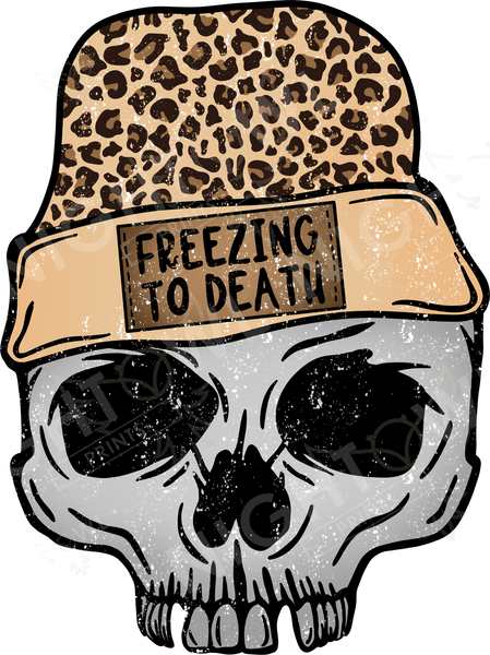 Freezing to Death leopard DTF Transfer.