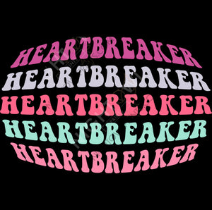 Heart Breaker hippie font DTF Transfer.