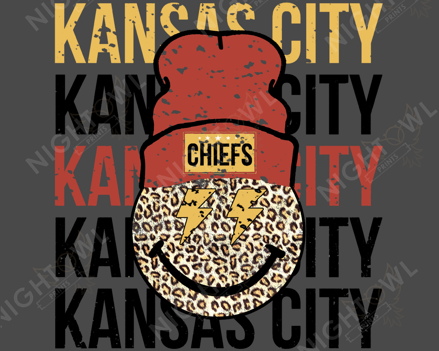 Kansas City Chiefs Smiley DTF Transfer.