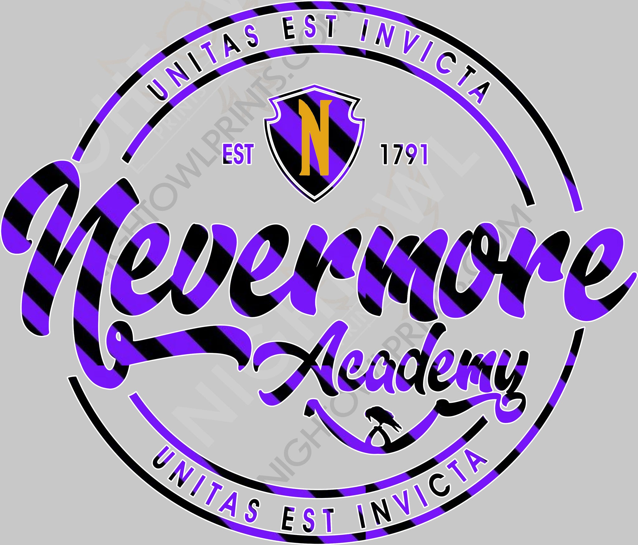Digital Download file PNG. Nevermore Academy Purples . 300 DPI.  Print ready file.