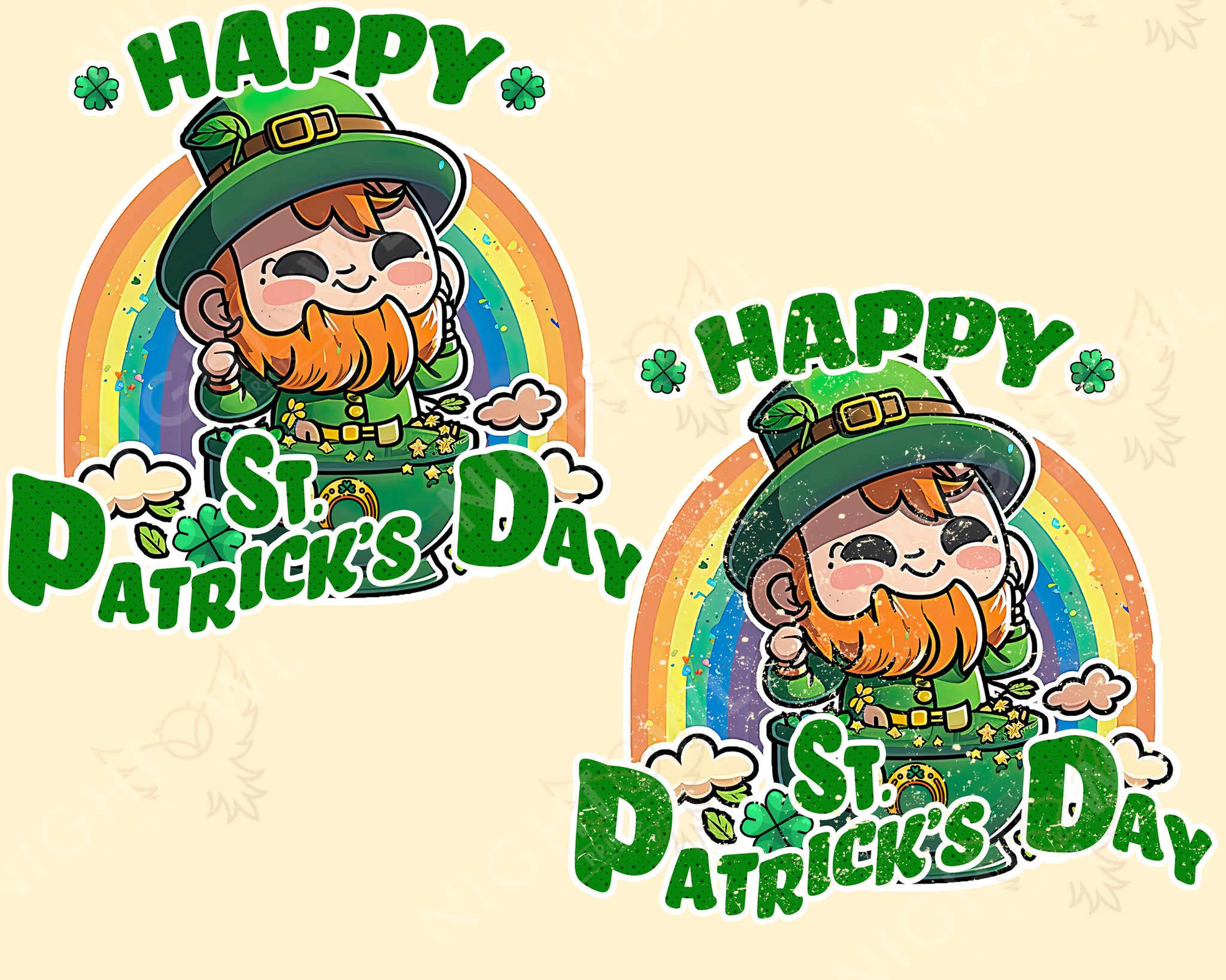 Digital Download file PNG. St. Patricks Happy Leprechaun. 300 DPI.  Print ready file.