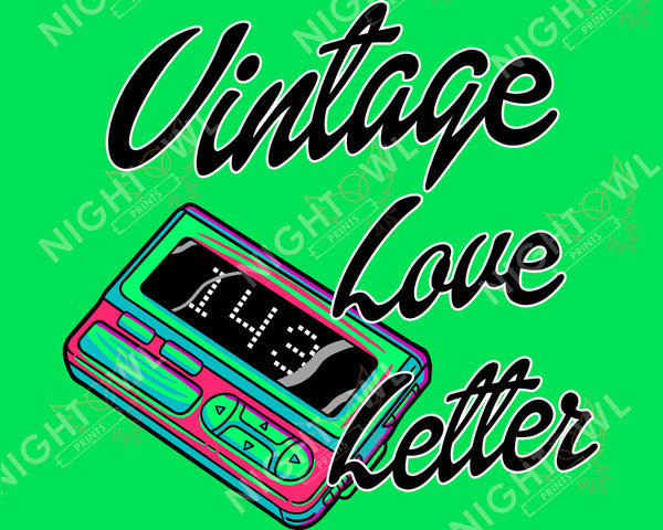 Vintage Love Letter DTF Transfer.