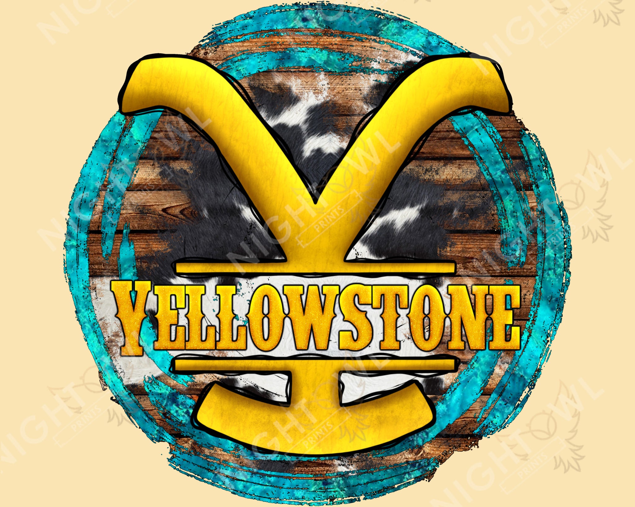 Yellowstone print 5 DTF Transfer.