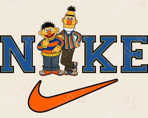 Digital Download file PNG. Nike Bert and Ernie. 300 DPI.  Print ready file.