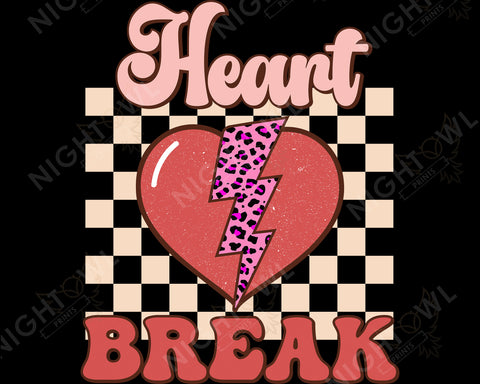 Heart Break Checker DTF Transfer.