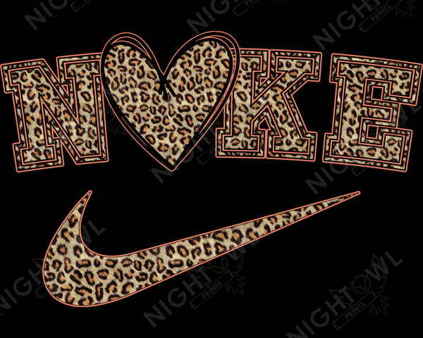Digital Download file PNG. Nike Cheetah Heart . 300 DPI.  Print ready file.