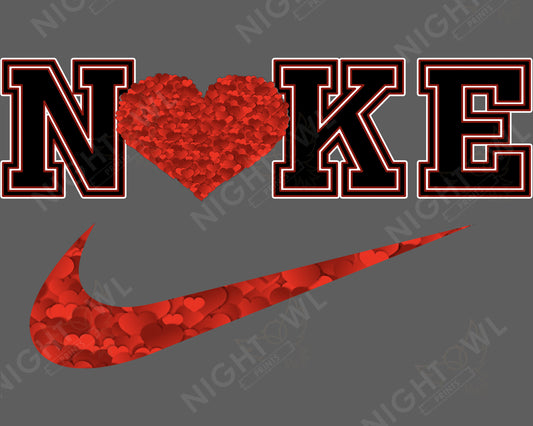 Digital Download file PNG. Nike Heart Red . 300 DPI.  Print ready file.