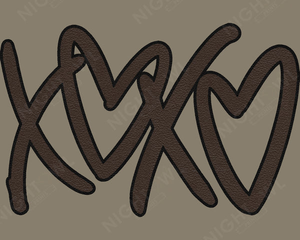 Digital Download file PNG. Xoxo Leather. 300 DPI.  Print ready file.